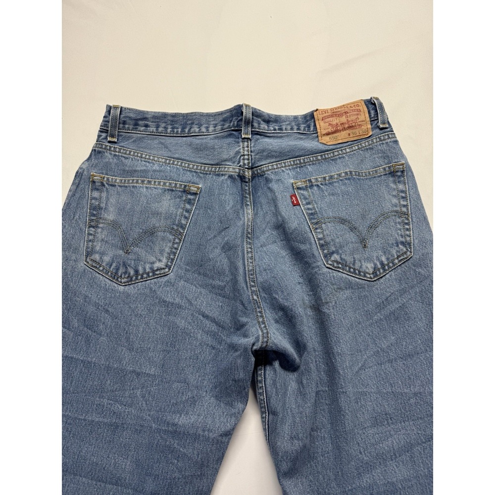 Vintage Levis 550 90s Jeans 36x30 USA Straight Leg Blue denim Y2K Grunge - Picture 11 of 16
